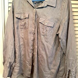 J Jill linen shirt size large silvery gray